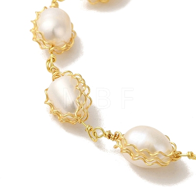 Natural Pearl Beaded Bracelets BJEW-C051-10G-1