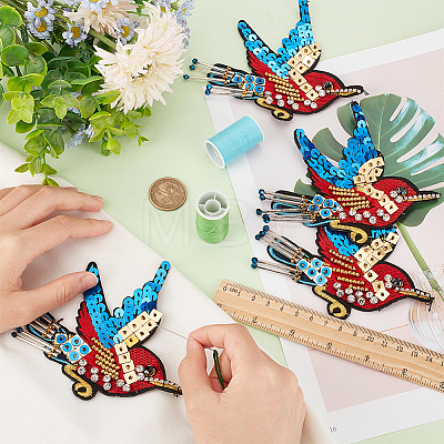 Bird Polyester Embroidery Iron on Appliques PATC-WH0008-35-1