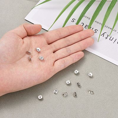 Anti-Tarnish Rhodium Plated Sterling Silver Ear Nuts X-STER-E041-11B-1