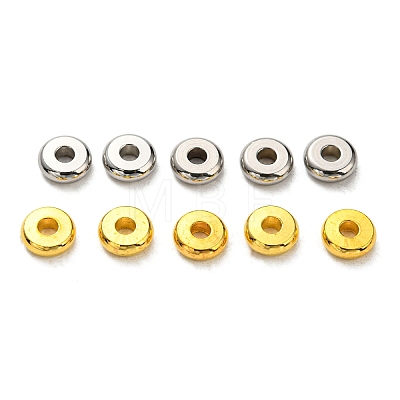 200Pcs 2 Colors Flat Round Brass Spacer Beads KK-SZ0001-65-1
