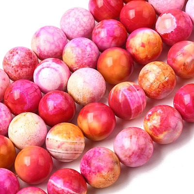 Natural Agate Beads Strands G-Z145-B01-14mm-B-1