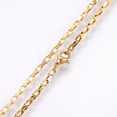 304 Stainless Steel Box Chain Necklaces NJEW-F226-07G-02-1