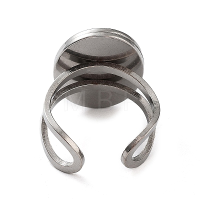 Ion Plating(IP) 304 Stainless Steel Cuff Pad Ring Settings STAS-M333-02B-P-1