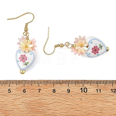 Handmade Porcelain & Resin Dangle Earrings EJEW-JE07490-1