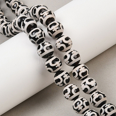 Tibetan Style dZi Beads Strands G-G328-A01-10mm-1