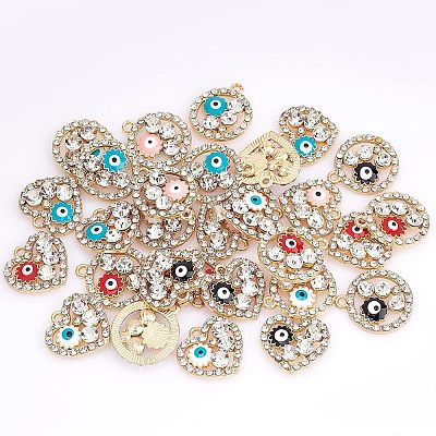  40Pcs 10 Style Rack Alloy Enamel Pendants ENAM-NB0001-65-1