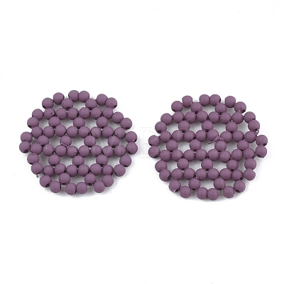 Spray Painted Acrylic Woven Beads FIND-T044-29B-1