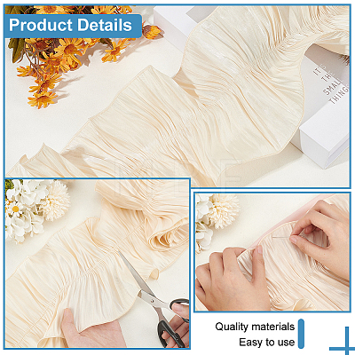Polyester Pleated Ribbon OCOR-WH0088-13A-1