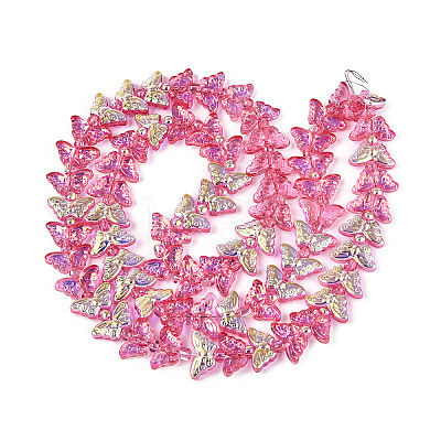 Transparency Electroplate Glass Beads Strands GLAA-T023-39A-02-1