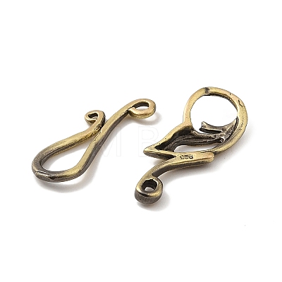 Brass Hook Clasps KK-G323-11AB-RS-1