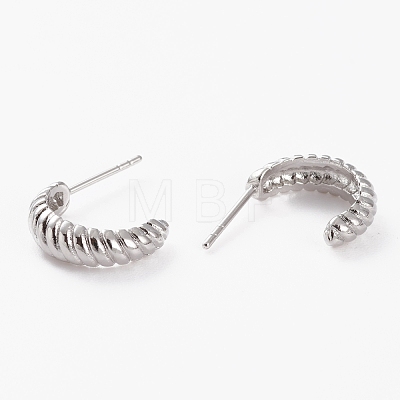 (Jewelry Parties Factory Sale)Brass Half Hoop Earrings EJEW-C502-03P-1