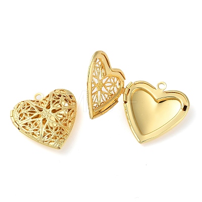 Rack Plating Brass Locket Pendants KK-M269-08G-1