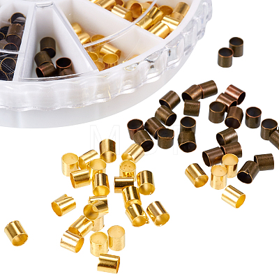 Column Brass Tube Crimp Beads 6 Colors in 1 Box for Jewelry Making KK-PH0007-02-NR-1