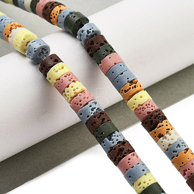 Natural Lava Rock Dyed Beads Strands G-K375-G08-01-1