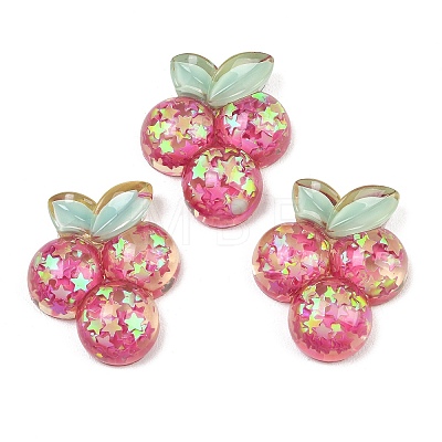 Fruit Theme Transparent Epoxy Resin Cabochons LS-RESI-XCP0002-64B-1