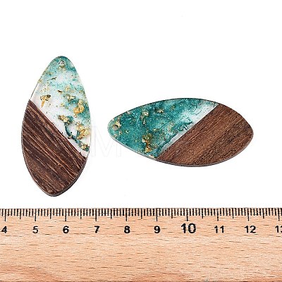 Transparent Resin and Walnut Wood Pendants RESI-T057-05I-1