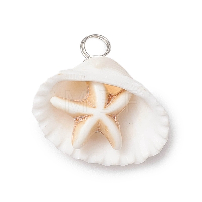 Summer Beach Natural Shell Pendants PALLOY-JF02649-1