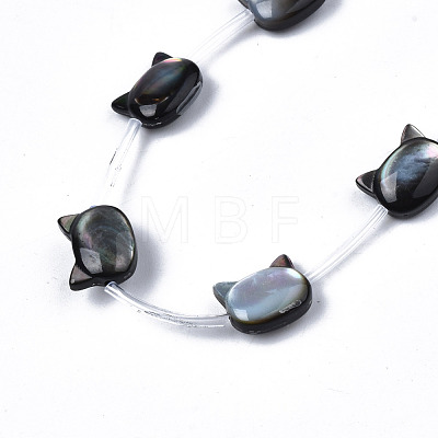 Natural Black Lip Shell Beads Strands SSHEL-S278-124B-1