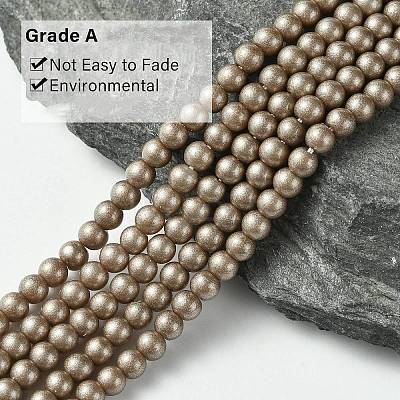 Eco-Friendly Round Baking Paint Glass Beads Strands HY-A003-4mm-RV48-1