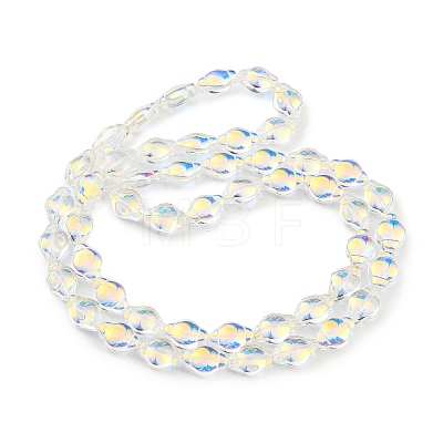 Electroplate Transparent Glass Beads Strands EGLA-G037-12A-AB03-1