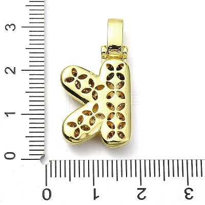 Brass Micro Pave Clear Cubic Zirconia Pendants KK-M279-01G-K-1