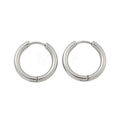 Tarnish Resistant 304 Stainless Steel Huggie Hoop Earrings EJEW-F111B-19mm-P-1
