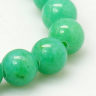 Natural Mashan Jade Round Beads Strands G-D263-6mm-XS19-1