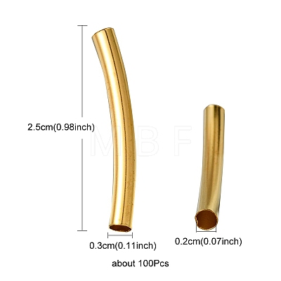 100Pcs Brass Tube Beads KK-YW0001-62G-1