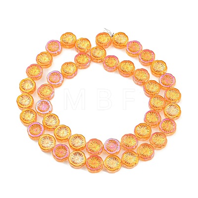 Full Rainbow Plated Electroplate Glass Transparent Beads Strands EGLA-G037-10A-FR02-1