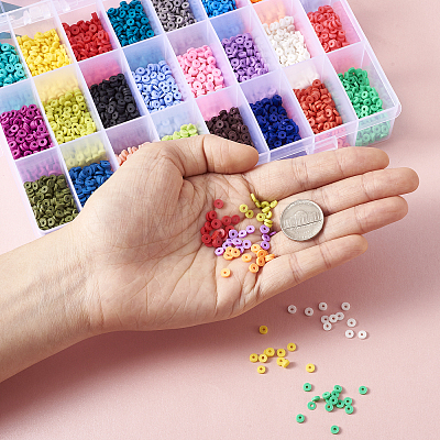 24 Colors Handmade Polymer Clay Beads CLAY-TA0001-05-1