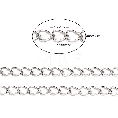 Tarnish Resistant 304 Stainless Steel Curb Chains CHS-Q001-22-1