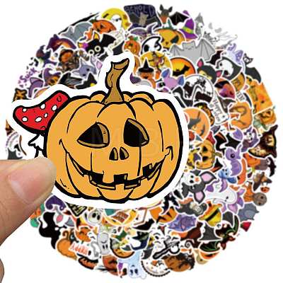 Halloween Themed PVC Waterproof Sticker Labels HAWE-PW0001-042-1