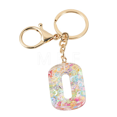 Number 0 Transparent Resin Keychains KEYC-TADJ0001-10J-1