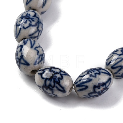 Handmade Blue and White Porcelain Beads PORC-I027-16C-1