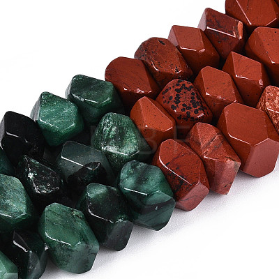 Natural Fuchsite & Red Jasper & Rainbow Moonstone Beads Strands G-T144-16B-01-1