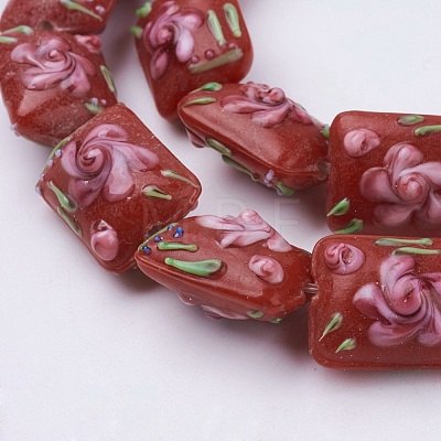 Handmade Bumpy Lampwork Beads Strands LAMP-K027-07A-1