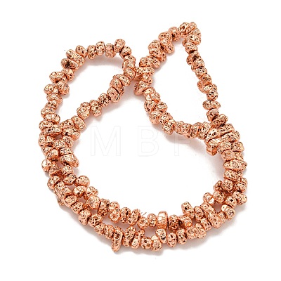 Electroplated Natural Lava Rock Beads Strands G-I360-U02-03-1