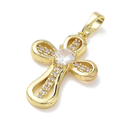 Easter Religion Brass Micro Pave Clear Cubic Zirconia Pendants KK-T085-18E-G-1