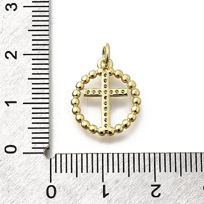 Brass Micro Pave Cubic Zirconia Pendants KK-P295-26G-1