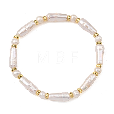 Natural Cultured Freshwater & Baroque Keshi Pearl Beaded Stretch Bracelets for Women BJEW-JB13944-1