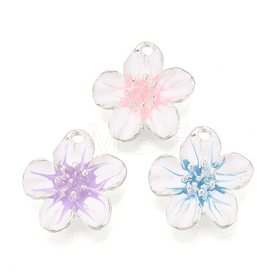 Rack Plating Alloy Enamel Pendants ENAM-T091-49M-P-1