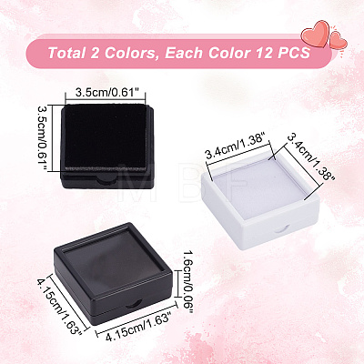 AHADERMAKER 24Pcs 2 Colors Square Acrylic Loose Diamond Display Boxes CON-GA0001-16-1