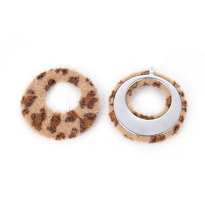 Faux Mink Fur Covered Pendants WOVE-X0001-16-1