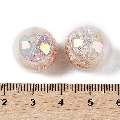 UV Plating Opaque Crackle Two-tone Acrylic Beads MACR-C032-01G-1