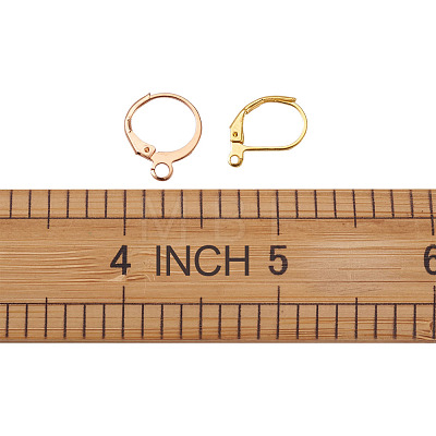 Kissitty Brass Leverback Earring Findings KK-KS0001-14-1