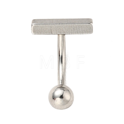 304 Stainless Steel T-Shaped Curved Barbell AJEW-G041-04P-1