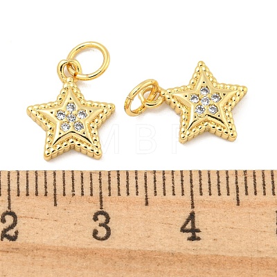 Rack Plating Brass Micro Pave Clear Cubic Zirconia Pendants KK-B093-12A-G-1