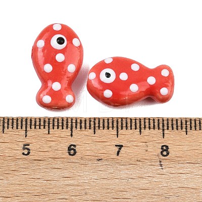 Handmade Porcelain Beads PORC-B009-03O-1