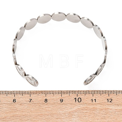 201 Stainless Steel Cuff Bangles for Women BJEW-T024-01D-P-1