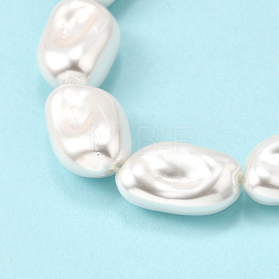 Electroplate Porcelain Imitation Pearl Beads Strands PORC-K009-01B-1